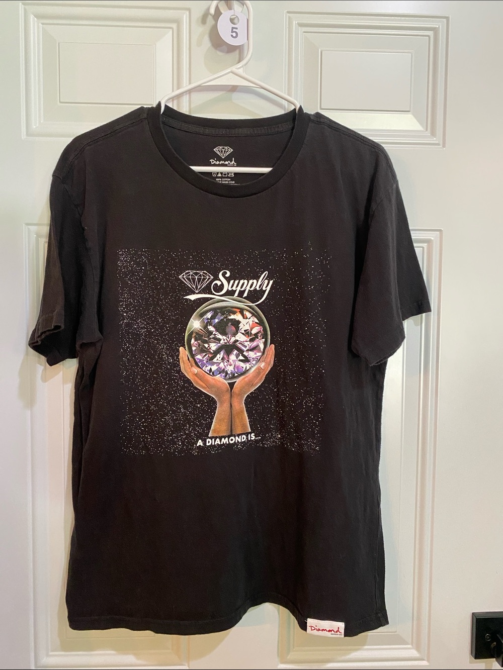 Diamond Supply Co. Black Graphic Tee with Prism Diamond Print